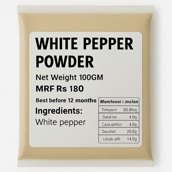 White Pepper Powder - सफेद मिर्च पाउडर 100Gms